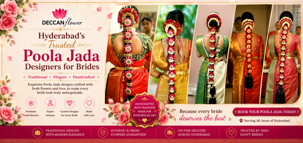 Hyderabad's Trusted Poola Jada Designers for Brides
